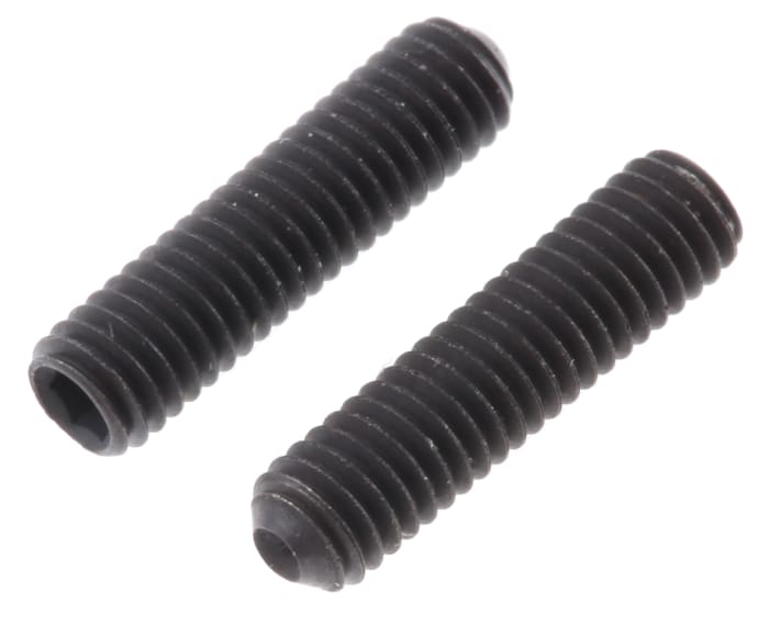 Black, Self-Colour Steel Hex Socket Set M3 x 12mm Grub Screw