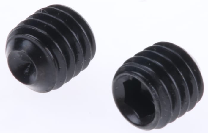 Black, Self-Colour Steel Hex Socket Set M6 x 6mm Grub Screw