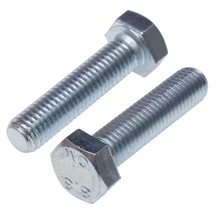 RS PRO Bright Zinc Plated Steel, Hex Bolt, M12 x 50mm