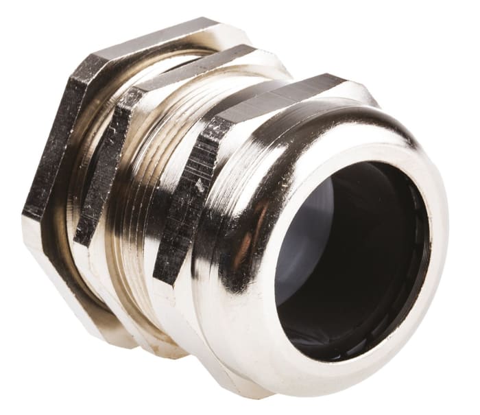 SIB SIB-TEC Series Metallic Nickel Plated Brass Cable Gland, M40 Thread, 15mm min., 27mm max., IP68