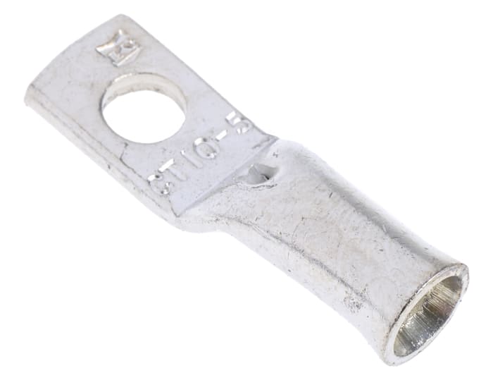 RS PRO | RS PRO, CT10 Uninsulated Tubular Ring Terminal, M5 Stud Size 8 ...