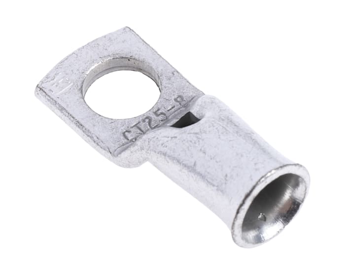 RS PRO RS PRO Uninsulated Tubular Ring Terminal, M8 Stud Size to