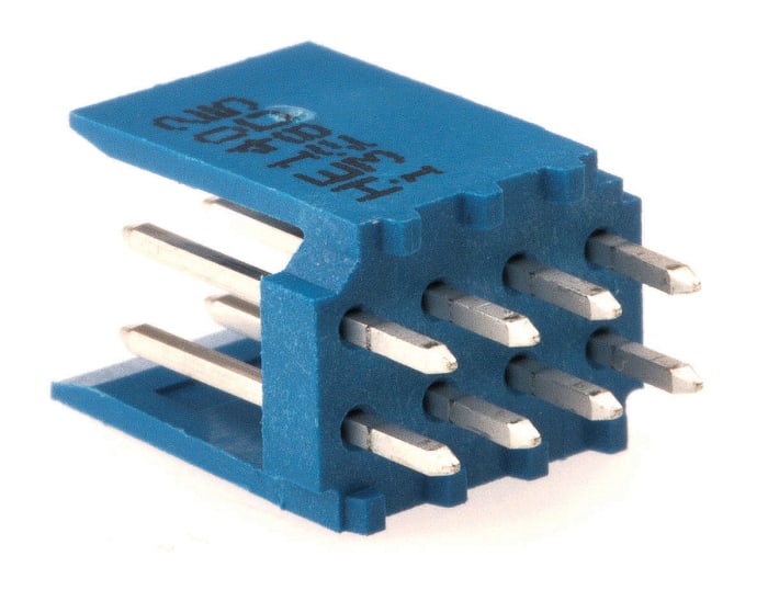 TE Connectivity AMPMODU HE14 Series Straight Through Hole PCB Header, 8 Contact(s), 2.54 mm Pitch, 2 Row, Shrouded