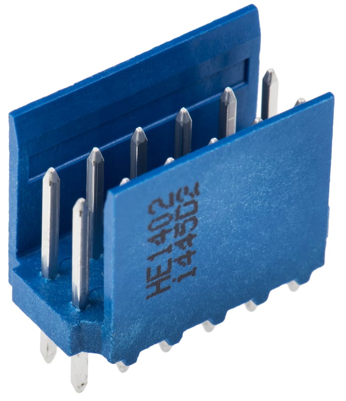 TE Connectivity AMPMODU HE14 Series Straight Through Hole PCB Header, 12 Contact(s), 2.54mm Pitch, 2 Row(s), Shrouded