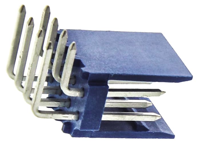 TE Connectivity AMPMODU HE14 Series Right Angle Through Hole PCB Header, 8 Contact(s), 2.54 mm Pitch, 2 Row, Shrouded