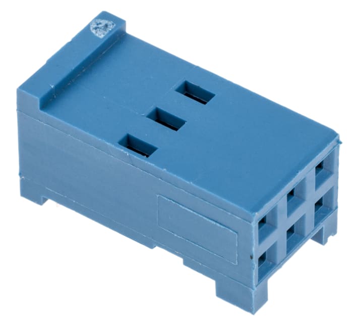 Boitier de connecteur Femelle, 6 contacts sur 2 rangs, pas 2.54mm, Droit, Montage sur câble, série AMPMODU HE13/HE14