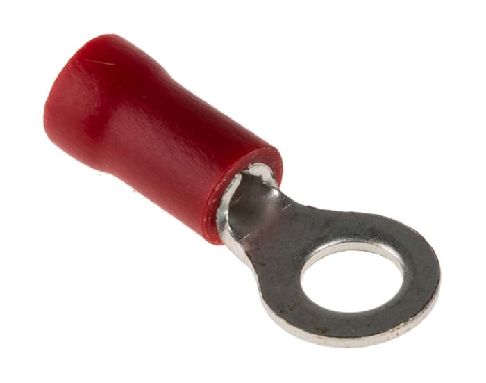 RS PRO Insulated Ring Terminal, M4 Stud Size, 0.5mm² to 1.5mm² Wire Size,  Red