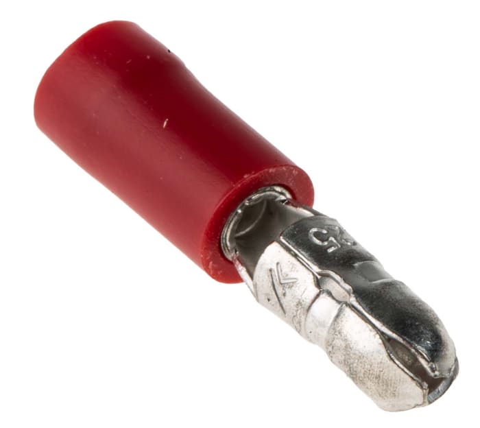 Cosse cylindrique à sertir RS PRO Isolé Mâle, Rouge 16AWG 1.5mm² 22AWG 0.5mm² Non blindé