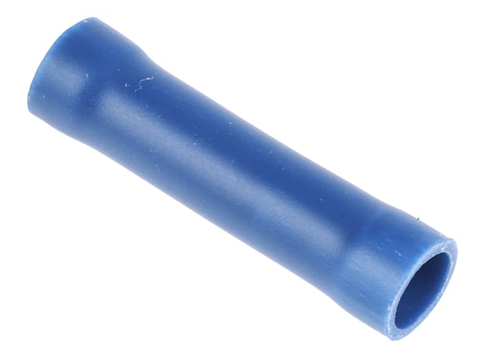 RS PRO Butt Splice Connector, Blue, Insulated, Tin 16 → 14 AWG