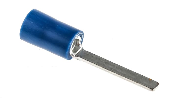 RS PRO Insulated Crimp Blade Terminal 18.1mm Blade Length, 1.5mm² to 2.5mm², 16AWG to 14AWG, Blue