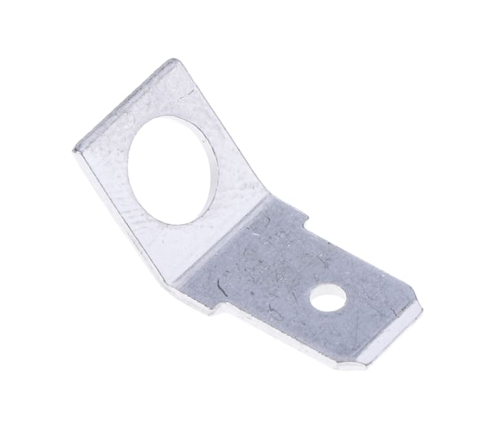 RS PRO Silver Uninsulated Male Spade Connector, PCB Tab, 0.8 x 6.4mm Tab Size