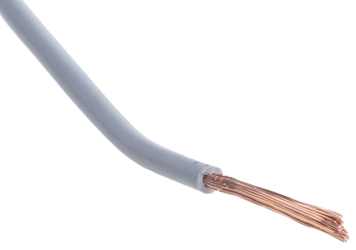 RS PRO Grey 1.5 mm² Hook Up Wire, 15 AWG, 100m, PVC Insulation