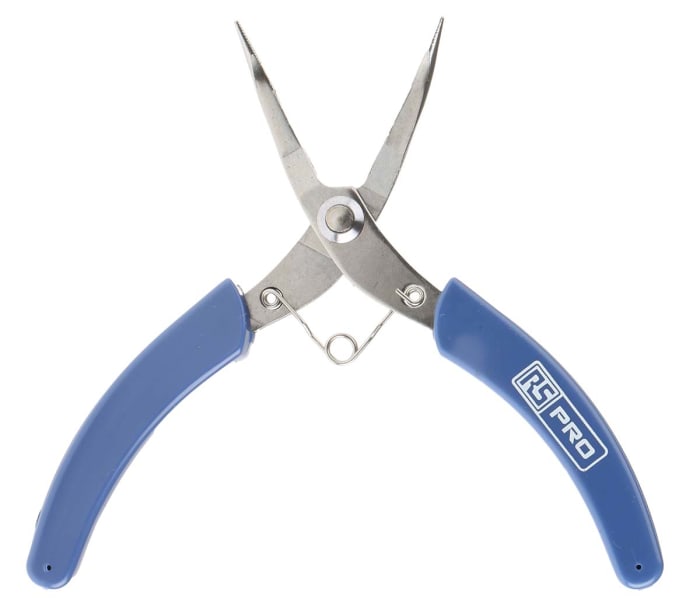 Pince à becs crochus RS PRO, L. (hors tout) 130 mm, L. (mâchoire) 25mm