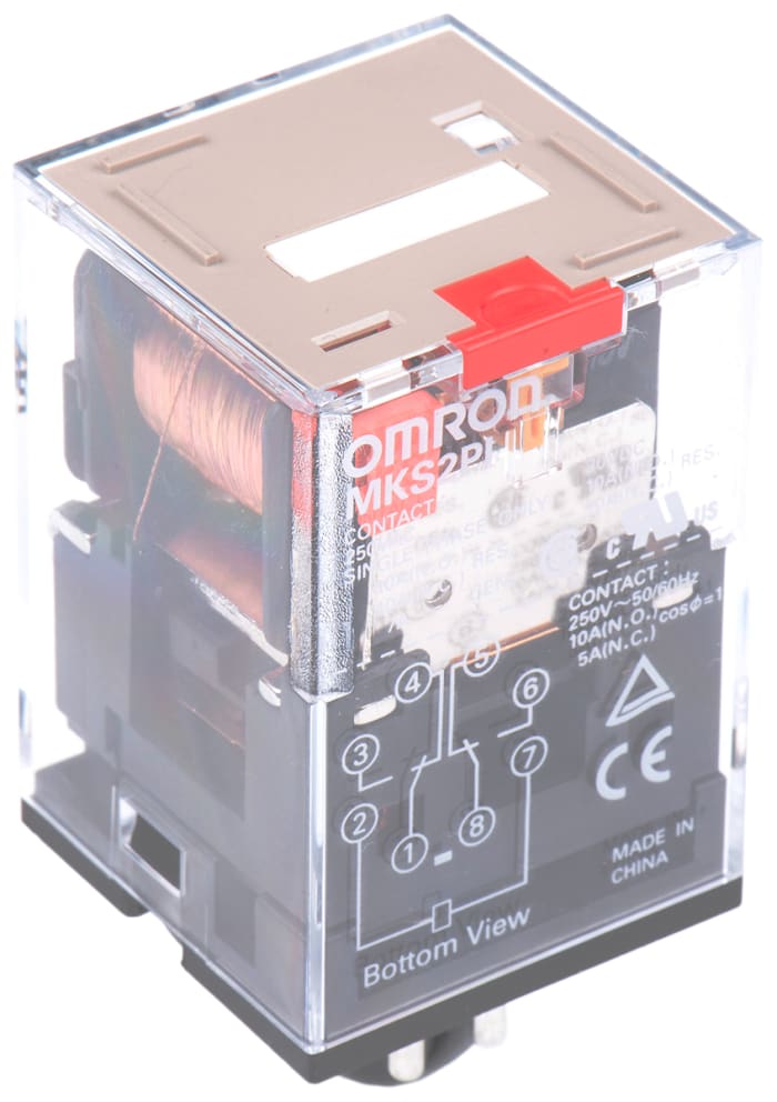 Omron Plug In Relay, 110V ac Coil, 10A Switching Current, DPDT