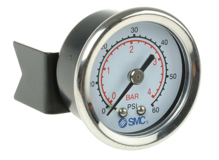 Manómetro SMC, 0bar → 4bar, Ø ext. 43mm