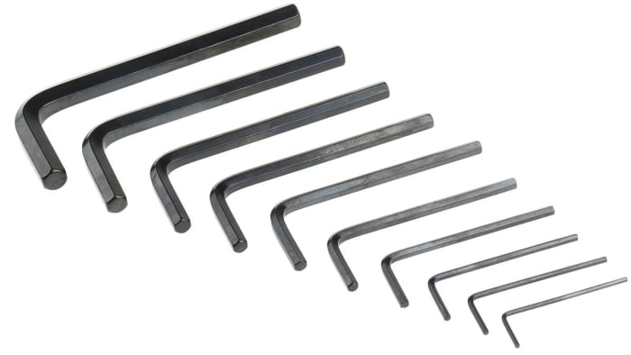 RS PRO 10 piece L Shape Imperial Hex Key Set, 1/16 → 5/16""
