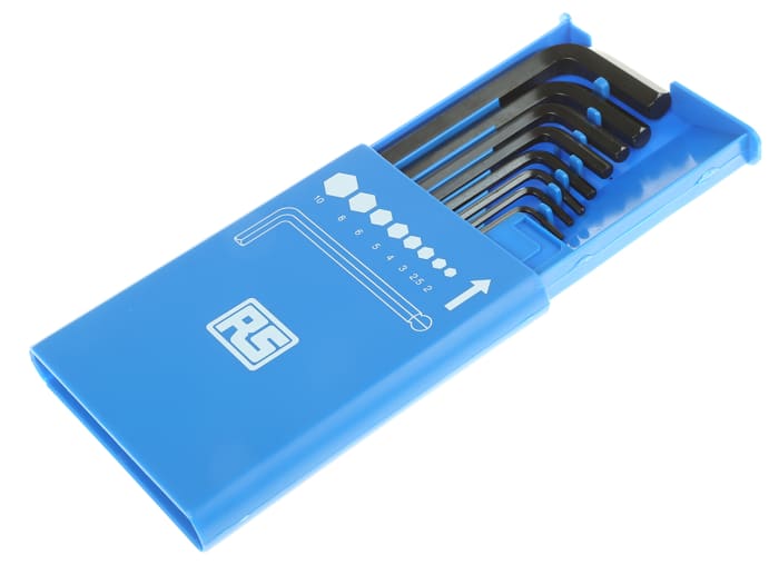 RS PRO 8 piece L Shape Metric Hex Key Set, 2 → 10mm