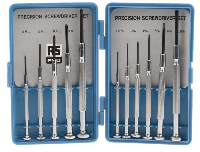 RS PRO, RS PRO Phillips; Slotted Precision Screwdriver Set, 11-Piece, 537-883