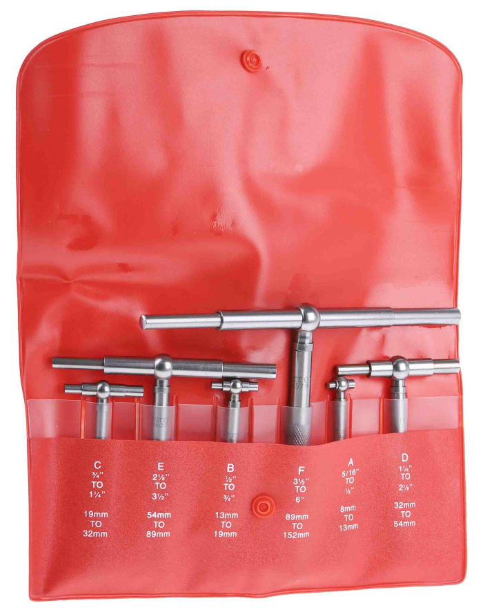 Starrett DY455 Telescopic Gauge Set Steel 6 piece