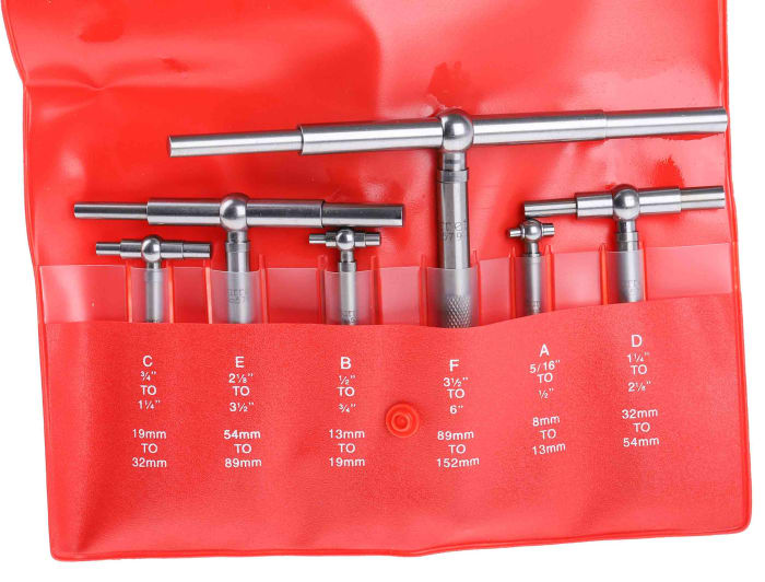Starrett DY455 Telescopic Gauge Set Steel 6 piece