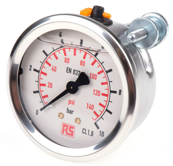 WIKA G 1/4 Analogue Pressure Gauge 10bar Back Entry 63mm Outside Diameter