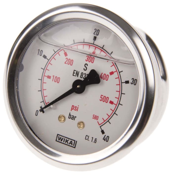 Manomètre WIKA 213.53, 0bar à 40bar, raccord G 1/4, Ø cadran 63mm