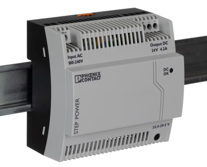 Alimentation pour rail DIN Phoenix Contact, série STEP-PS/ 1AC/24DC/4.2, 24V c.c.out 4.2A, 100W