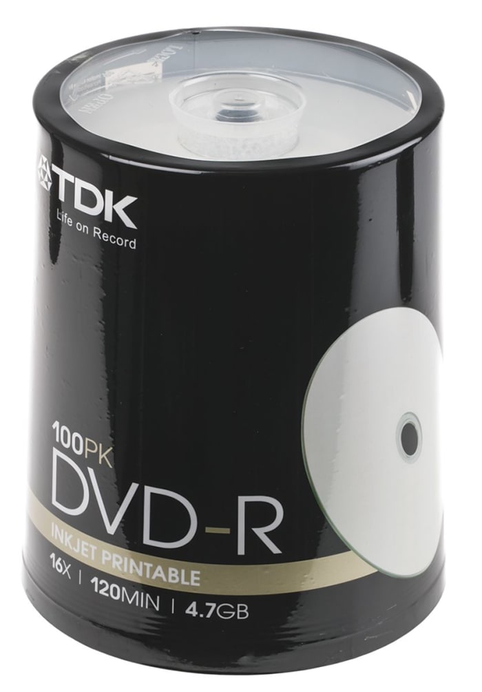TDK, 4.7 GB, 100 Pack