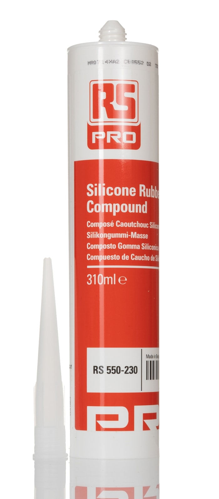 Mastic RS PRO, Transparent, Cartouche 310 ml, Acétoxy, élastomère, +180°C max