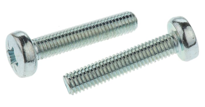 Tornillo de cabeza alomada con huella Pozidriv RS PRO M5 x 25.0mm, paso de rosca 0.80mm, de Acero Galvanizado brillante
