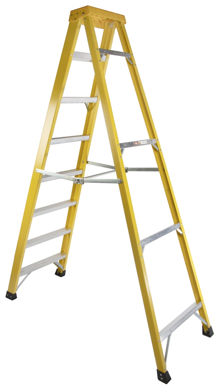 RS PRO | RS PRO Fibreglass 8 steps Step Ladder, 2.1m platform height ...
