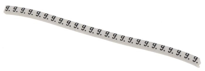 HellermannTyton Helagrip Slide-On Cable Marker, Black, Pre-printed "9", 3 mm Cable White, 1 mm Cable, 901-10353