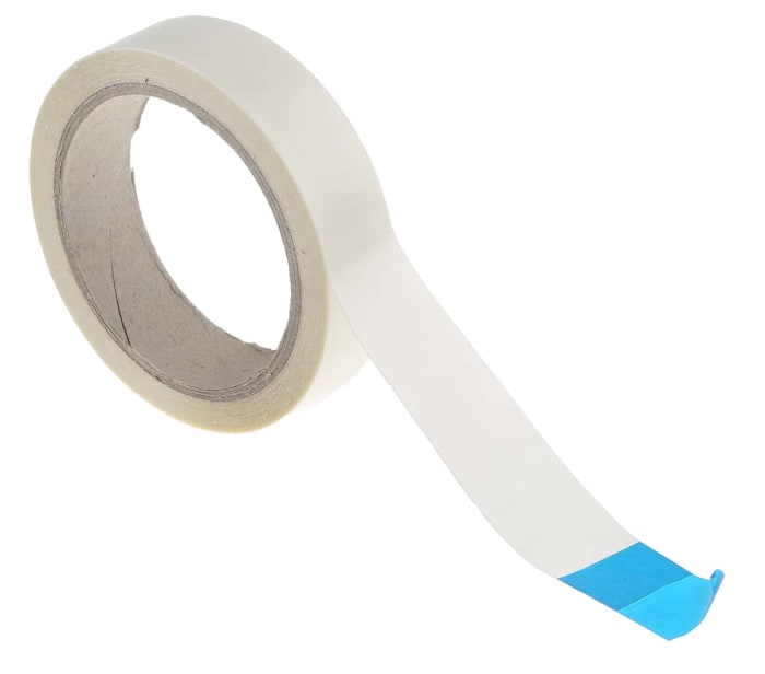 RS PRO Yellow Double Sided Plastic Tape, 0.1mm Thick, PP Backing, 25mm x 20m