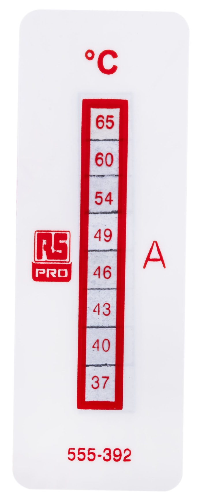 Etiquetas termosensibles no reversibles RS PRO de 37°C → 65°C con 8 niveles, dim. 18mm x 51mm