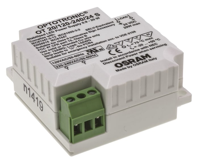 Osram, 24V Output, 20W Output, 830mA Output, Constant Voltage
