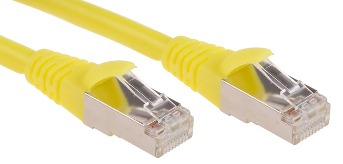 RS PRO, 3m Cat6, Yellow RJ45 to Male RJ45 Male, F/UTP Shielded, Terminated LSZH Sheath