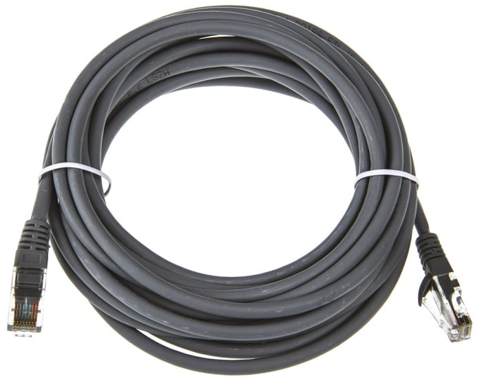 RS PRO, 5m Cat5e, Grey RJ45 to Male RJ45 Male, U/UTP Unshielded, Terminated LSZH Sheath
