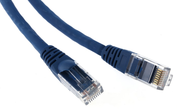RS PRO, 5m Cat6, Blue RJ45 to Male RJ45 Male, U/UTP Unshielded, Terminated LSZH Sheath