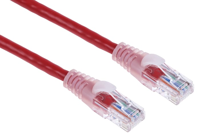 RS PRO, 2m Cat5e, Red RJ45 to Male RJ45 Male, U/UTP Unshielded, Terminated PVC Sheath
