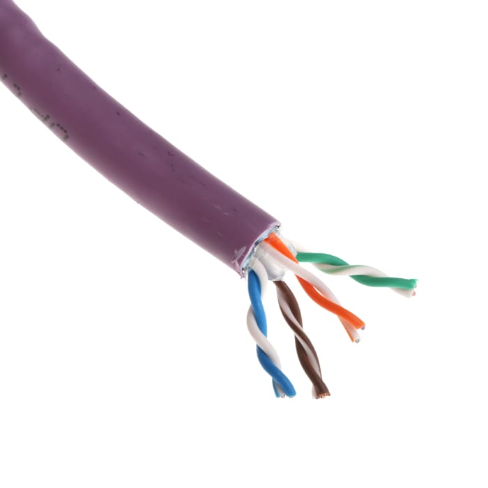 RS PRO, 305m Cat6, Purple, F/UTP Shielded, Unterminated LSZH Sheath