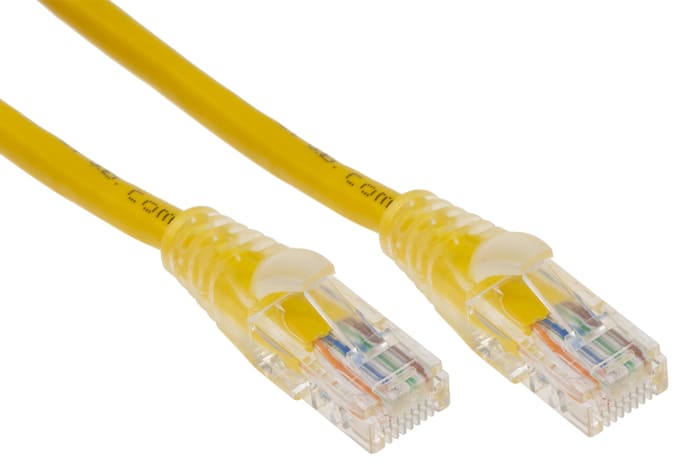 Câble Ethernet RS PRO catégorie 5e, U/UTP, Jaune, Longueur 2m PVC, avec connecteur