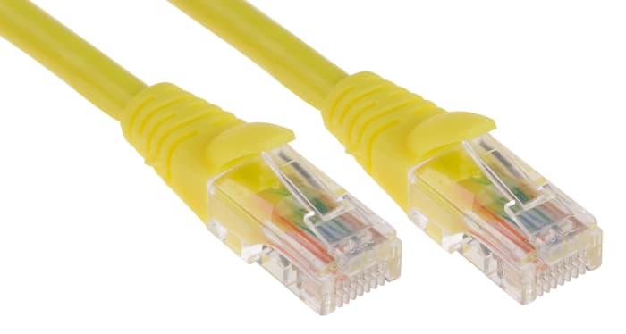 Câble Ethernet RS PRO catégorie 5e, U/UTP, Jaune, Longueur 2m LSZH, avec connecteur