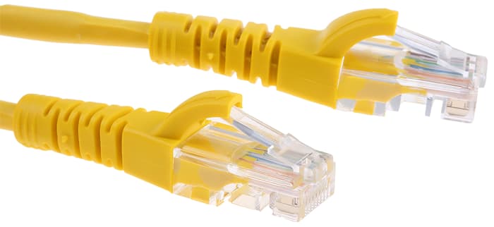 RS PRO, 5m Cat5e, Yellow RJ45 to Male RJ45 Male, U/UTP Unshielded, Terminated LSZH Sheath