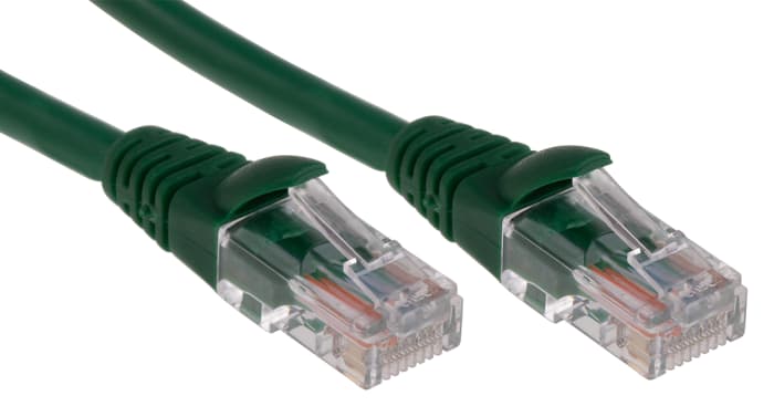RS PRO, 1m Cat5e, Green RJ45 to Male RJ45 Male, U/UTP Unshielded, Terminated LSZH Sheath