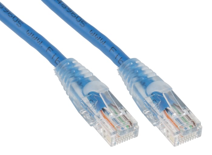 RS PRO, 3m Cat5e, Blue RJ45 to Male RJ45 Male, U/UTP Unshielded, Terminated PVC Sheath