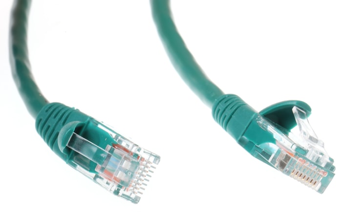 RS PRO, 3m Cat5e, Green RJ45 to Male RJ45 Male, U/UTP Unshielded, Terminated PVC Sheath