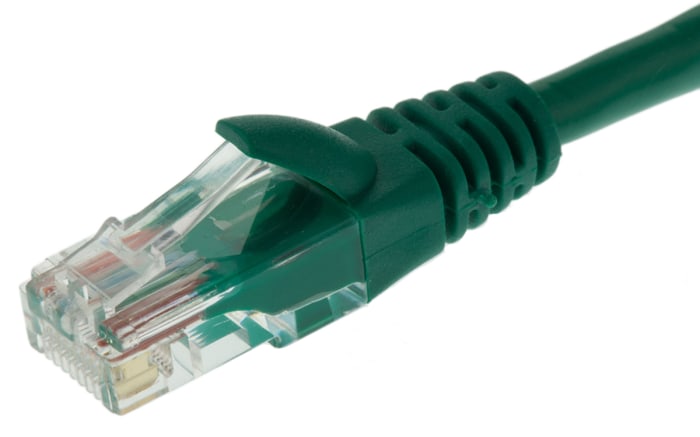 RS PRO, 5m Cat5e, Green RJ45 to Male RJ45 Male, U/UTP Unshielded, Terminated PVC Sheath