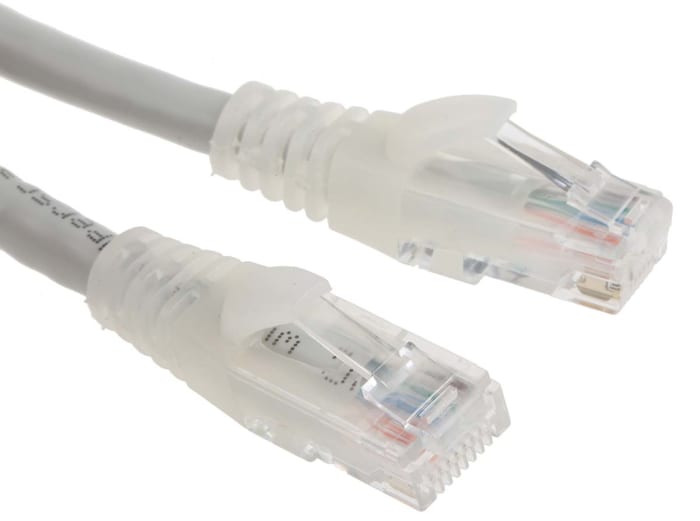 Câble Ethernet RS PRO catégorie 6, U/UTP, Gris, Longueur 1m PVC, avec connecteur