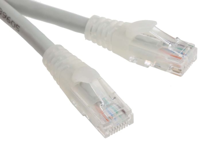 RS PRO, 3m Cat6, Grey RJ45 to Male RJ45 Male, U/UTP Unshielded, Terminated PVC Sheath
