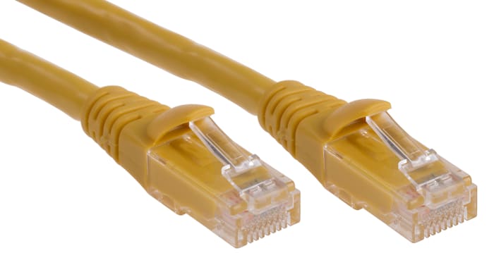 Câble Ethernet RS PRO catégorie 6, U/UTP, Jaune, Longueur 0.5m PVC, avec connecteur